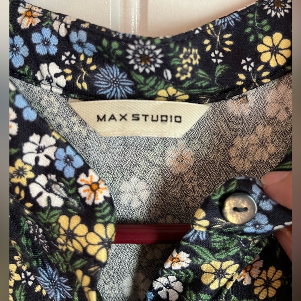 Max Studio Blue Floral maxi dress MEDIUM - Picture 3 of 8